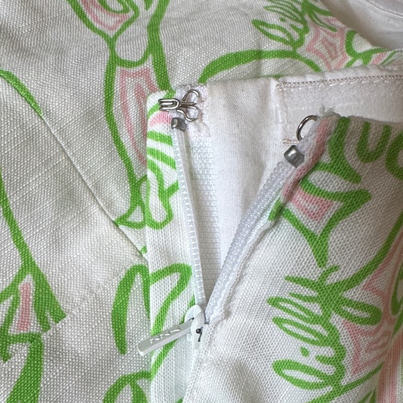 Lilly Pulitzer Original Pink Label on Cream Fabric Strapless size 4 - Picture 11 of 13